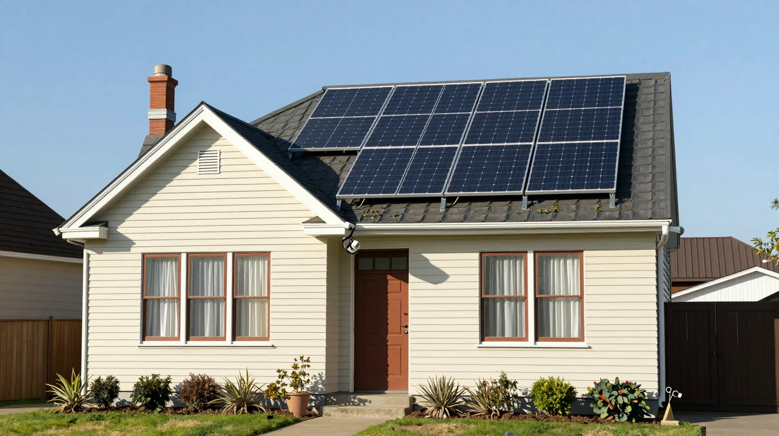 Solar panels being installed on a Victorian rooftop